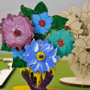 Ugears 4Kids Bouquet 3D Painted Wooden Flowers Model Kit