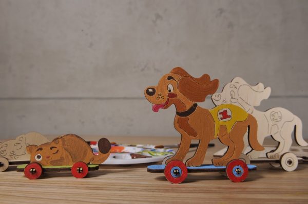Ugears 4Kids Kitten & Puppy 3D Wooden Painted Pets Model