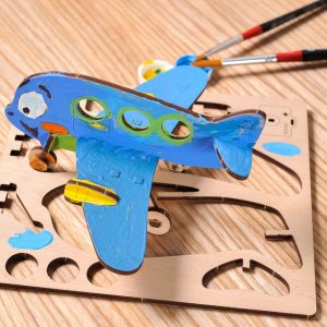Ugears 4Kids Airplane 3D Wood Paint Plane Model