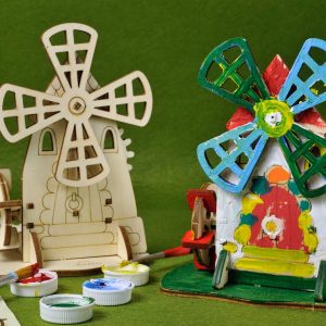Ugears 4Kids Windmill 3D Paint Wooden Model