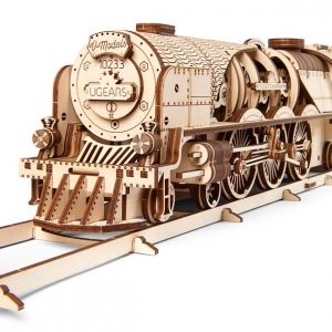 Ugears V-Express Steam Train with Tender 3D Wooden Model